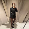 Chic Feather Blazer Pants Set Women Lapel Shoulder Pads Full Sleeve Jacket Pocket Straight Pant Spring Autumn Lady Suit
