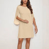 Woman Chiffon Bell Sleeve Shift Dress Woman Round Neck Soft Touch Lightweight Chic Design for Casual Elegance