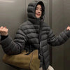 Fall Lightweight Hooded Puffer Jacket Russian Winter Women Zip Up Solid Warm Cotton Padded Outerwear Quilted Coat Куртка