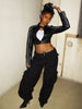 Gothic Punk Crop Jacket Women Zip Button Stripe PU Wild Turtleneck Sexy Hottie Street Midnight Clubwear Coat