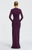 Hollow Out Long Sleeve Sexy Maxi Dress Women Gown Elegant O Neck Draped Ruched Bodycon Club Party Long Dress