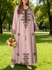 Middle Eastern Elegant Robe, Spring and Autumn Style, Plus-Size Women's Clothing, Ethnic Print, Stylish, Loose and Comfortable, Holiday Style