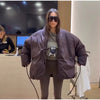 Vintage Lace-up Thicken Jacket Women Full Sleeve V-neck Belt Solid Outwear Female Winter Casual Lady Streetwear