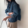 Korean Loose Casual Women's Denim Shirt Vintage Outerwear Spring Blusas Tops Long Sleeve Thin Casual Coats Street