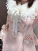 Japanese Lolita Ladies Coat Sweet and Fresh Kawaii Gentle Bow Lace Tweed Coat Autumn and Winter Daily Versatile Outerwear Jacket