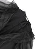 Elegant Two Pieces Set Half High Neck Bow Puff Sheer Sleeve Beading RufflesTops Wide Leg Pants Office Lady Party Outfits