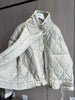 Quilted coat for women Quilted Jacket With Ties beige drawstring high neck pocket clip cotton jacket for women