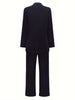 Women's Elegant Casual Blazer Jacket And Straight-Leg Pants Suit Set Spring Autumn & Winter Suitable for Office Work Business