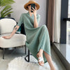 Pleated Long Sleeve V-neck Dress Women Spring Korean Designer Casual Black Dresses Elegant Aesthetic Clothes