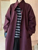 Office Lady Trench Coat Solid Color Lapel Long Sleeves Single Breasted Loose Windbreaker Spring Autumn 2DA8844