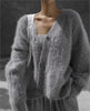 Women Knitted Thick Cashmere Wool Cardigan Chic V Neck Single Breasted Long Sleeve Sweater Fall Winter Coat Outwear