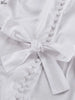 Elegant White Cotton Women's Dress Casual Ruffled Collar Long Sleeve Single Breasted Dresses Lace-Up Mini Dresses