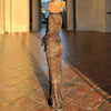 Lace Transparent Sexy Hollow Out Maxi Dress Elegant Outfits Women Flare Sleeve V Neck Dresses Party Club Vestido