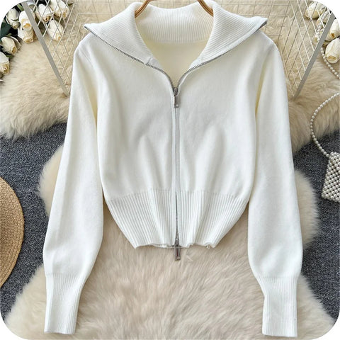 Knitted Coat Cardigan Women Autumn Winter Temperament Loose Casual All-Match Knitted Sweater Ladies Jacket Outwear