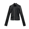 Streetwear Solid Women PU Jackets Y2k Aesthetic Zipper Slim Fit Cropped Elastic Coats Harajuku Casual Black Punk Mujer Chaqueta