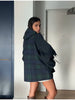 Elegant Plaid Hooded Windproof Slim-fit Jacket Adjustable Belt Long Sleeves Versatile Coat Lady Casual Street Outerwear