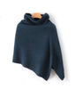 French Retro 100% Pure Wool Shawl Women's Autumn Winter High Neck Thick Warm Cover Knitted Scarf, One-Piece Cape