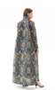 Pleated Turndown Collar Long Sleeve Cardigan Dress Women Spring Abaya Original Designer Vintage Printed Coat