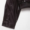 Women's Faux Leather Short Jacket Coat Long Sleeve High Collar Chic Top with Flap Pockets Female Outerwear