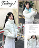 Women's Kawaii Polka Dot Down Cotton Jacket Korean Button Patchwork Corduroy Short Parkas Y2K Stand Collar Puffer Warm Jacket