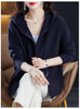 Women Knitted Sweater Cardigan Jacket Solid Hooded Zipper Sweater Coat Female Knitwear Casual Tops Female Jackets
