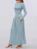 Autumn Women Long Sleeve Maxi Dress Comfortable Fit Ruched Detail Multi Color for Casual Everyday Wear
