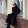 Women Faux Fur Overcoat Chic Lapel Long Sleeve Loose Fluffy Coat Lady Winter Warm Elegant Street Outerwear