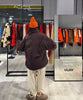 Women Stand Collar Puffer Cotton Coat Loose Long Sleeve Warm Waist Tie Belted Coats Casual Chic Thick Winter Commute Outfit