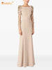 Diamonds Beaded Sequins Formal Evening Dress Lace Long Sleeves Mermaid Women's Gowns Trumpet Elegant Wedding Party Dress