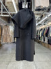 Elegant Big Scarf Collar Double Breasted Wool Coat Women Loose Korean Cashmere Winter Jacket
