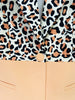 High Street Designer Suit Set Women's Single Button Leopard Printed Color Block Blazer Flare Pants Suit