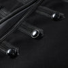 Black Court Style Cropped Jacket For Women Elegant O-neck Long Sleeve Double Breasted Coat Lady Spring Chic Outwear
