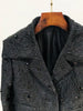 High Street Runway Designer Jacket Women's Beaded Floral Jacquard Trimmed Jacket