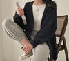 Slouchy Cardigan Knitted Drop Shoulder Long Sleeve Ribbed Open Front Sweater Jacket Women Teen-girl Fall Winter Basic Outfit