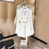 Small Fragrance Temperament High Sense Double-breasted Blazer Female Tops Autumn Winter White Lace-up Suit Jacket Women