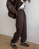 Autumn Women's Gray Sports Pants with Elastic 80% Cotton Jogging Vintage Classic Brown Sweatpants for Women