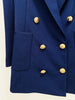 High Street Runway Designer Jacket Women Peak Strong Shoulder Lion Buttons Double Breasted Blazer Pants
