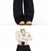 High Waist Women Suit Pants Straight Office Ladies Korean Trousers Casual Button Loose Female Black Pants