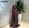 Women O-neck Striped Print Long Sleeve Big Swing Pleated Maxi Dress Evening Sexy Party Vacation Long Dresses Vestidos