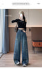 Womens Fleece Lined Jeans Loose Wide Leg Casual Slim Fit Denim Pants Comfortable Y2K Jeans Baggy Jeans Woman Clothing Jeans Y2K
