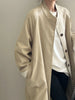 Stand Neck Long Trench Coat Women Spring Casual Turn-down Collar Single-breasted Trench Coat