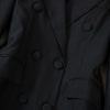 Lengthen Black Blazers Women Elegant Temperament Double-Breasted Suit Jacket Korean Chic Office Lady OL Lapel Outerwear