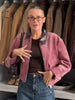 Corduroy Cropped Short Jackets Women Casual Contrast Collar Long Sleeves Zipper Coat Lady Spring Daily Street Wear