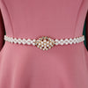 Dresses for Woman O Neck Full Sleeve Belt Waisted High Waisted Pleated A Line Ankle Length Elegant Female Birthday Gowns
