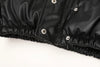 Winter Parka Coat Women's Jacket Thick Warm Women Black PU Leather Coats Women Elegant Zipper Faux Leather Jackets Tops