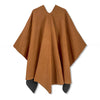 Women Poncho Winter Warm Shawl Double Sided Designer Thickening Blanket Scarf Female Cloak Cashmere Pashmina Cape Stole