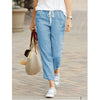 Autumn Cotton Women's Pants Y2K Black Drawstring Elastic Waist Casual Pants Female Loose Elegant Ladies Bottom