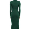 Winter Black Turtleneck Sexy Women Dress Autumn Long Sleeve Skinny Midi Boydcon Casual Blue Plush Knee-Length Party