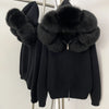 Knitwear Cardigan Women Spring Knitted Jacket Female Autumn Hooded Real Fox Fur Coat Natural Short Fur Coat Casual