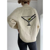 Women Shawl Collar Cardigan Long Sleeve V Neck Y2K Aesthetic Graphic Print Button Down Sweater Knitwear Coat Tops